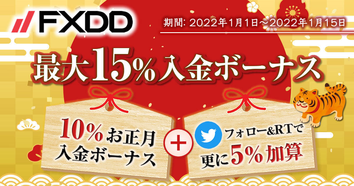 FXDD 最大15％お正月入金ボーナスキャンペーン '22