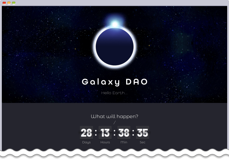 Galaxy DAO カウントダウンページ