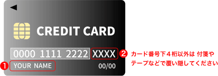 クレジットカード表面提出のイメージ