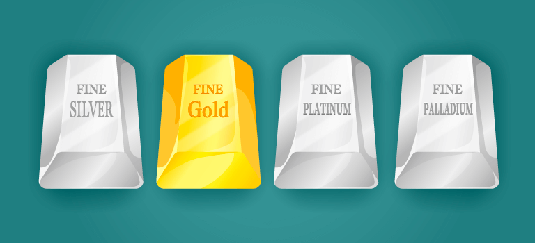 Traders Trustではゴールド、シルバー、プラチナ、パラジウムが取引できる